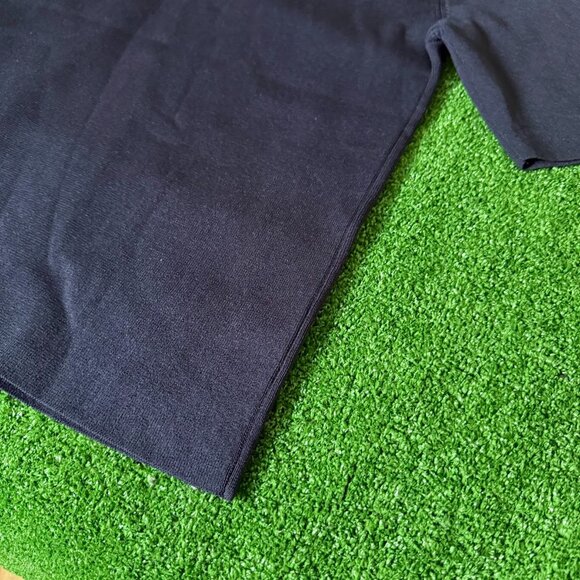 Ann Taylor Rhinestone Embellished Mock Neck Sweater T-Shirt Size M Navy Blue Sky - Picture 10 of 13